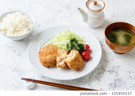 Potato croquettes on a plate Potato croquettes on a plate 135950537