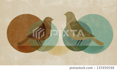 Birds in shapes and colors 135950598