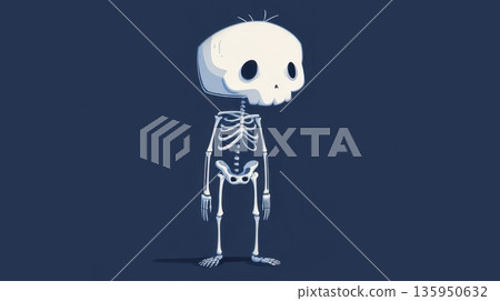 Skeleton on plain bg Skeleton on plain bg 135950632