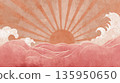 Vibrant waves, sunset glow 135950650