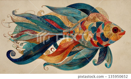 Colorful fish swimming in water Colorful fish swimming in water 135950652