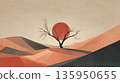 Sunset over a desert landscape 135950655