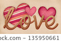 Colorful hearts and the word love 135950661