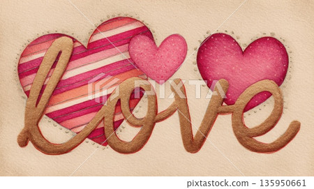 Colorful hearts and the word love Colorful hearts and the word love 135950661