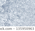 Natural ice pattern frozen iced water texture covered with snow with abstract cracks in cold winter. 135950963
