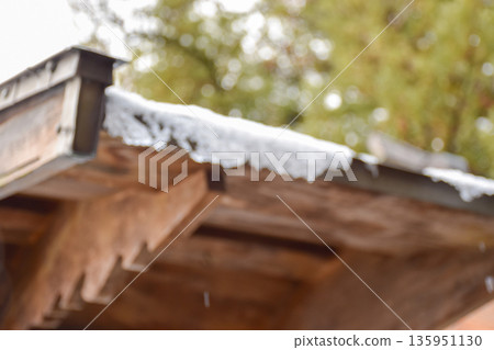 Image of snow piled up on the roof Image of snow piled up on the roof 135951130