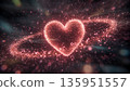Glowing heart symbol for Valentines Day love romance and passion background 135951557