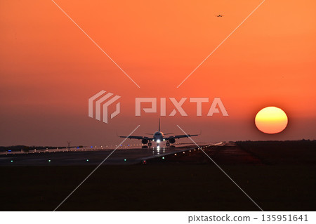 Kumamoto Airport sunset view Kumamoto Airport sunset view 135951641