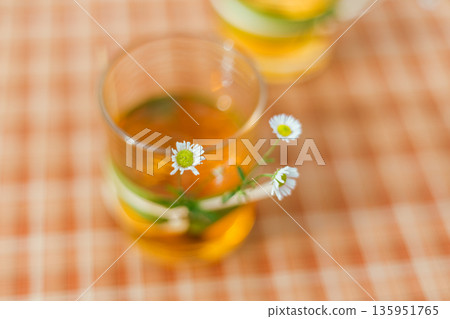Herbal Tea Served in Clear Glasses Herbal Tea Served in Clear Glasses 135951765