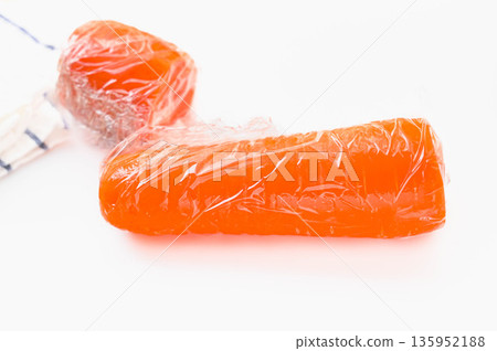 Carrots before wrapping and microwaving Carrots before wrapping and microwaving 135952188