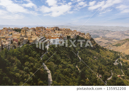 Panoramic view of Enna, Sicily Panoramic view of Enna, Sicily 135952208