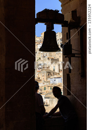 View from the bell tower of the duomo of San Giorgio, an old dome in the historical city center of Modica, Sicily, Italy View from the bell tower of the duomo of San Giorgio, an old dome in the historical city center of Modica, Sicily, Italy 135952224