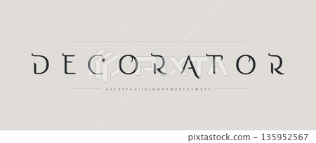 Decorative Font Logo Alphabet Vector English Letters Set Modern Typography, Creative Typographic Design for Title Text, Typo Poster Headline, Type Symbol Logotype, Sans Serif Fonts. Vector Typeface 135952567