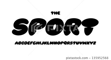 Kids cartoon balloon alphabet, playful bold letters, joyful funky font for toy logo, school headline, fun bubble typography, childish typographic design, adventure funny time typeface. Vector typeset. 135952568