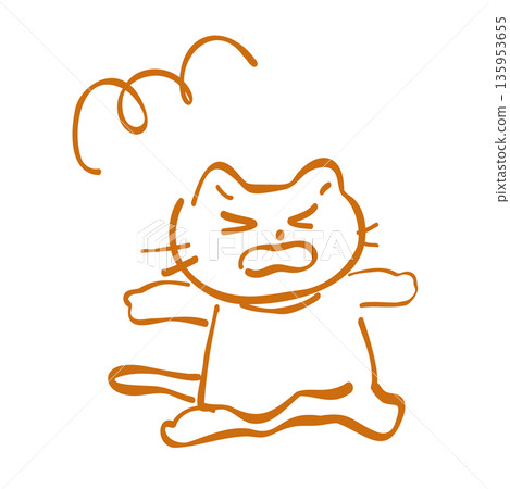一隻嗚咽的小貓的插圖 135953655