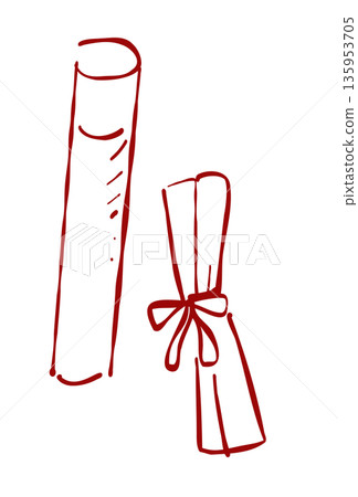 Illustration of a diploma celebrating graduation Illustration of a diploma celebrating graduation 135953705