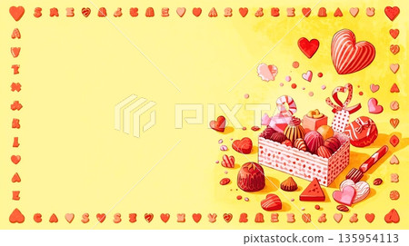 充滿巧克力的快樂情人節 充滿巧克力的快樂情人節 135954113