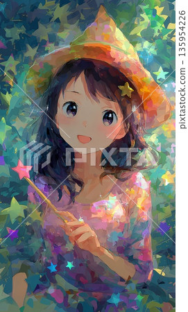 穿著色彩鮮豔的衣服的女孩 135954226