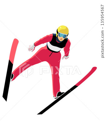 女子跳台滑雪運動員 135954567