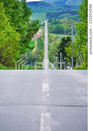 Roller coaster path Roller coaster path 135954899