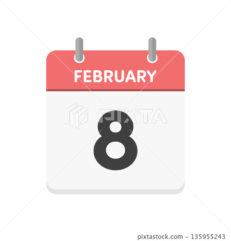 2月8日日曆圖示 - 2月8日簡易日曆 2月8日日曆圖示 - 2月8日簡易日曆 135955243