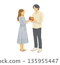 Couples exchanging gifts 135955447