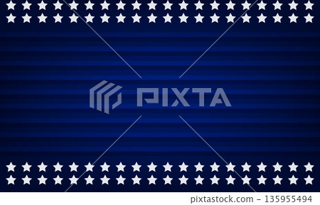 American Star Pattern Blue Patriotic Background Vector	 135955494