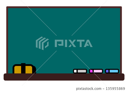 Illustration of a blackboard to write on with chalk at school or cram school Illustration of a blackboard to write on with chalk at school or cram school 135955869