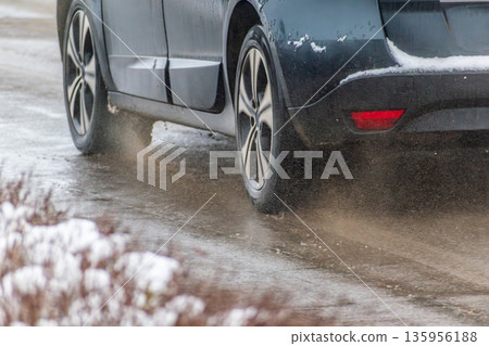 Transport concept, car driving outdoors Transport concept, car driving outdoors 135956188
