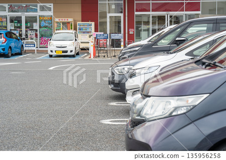 Supermarket parking lot Supermarket parking lot 135956258