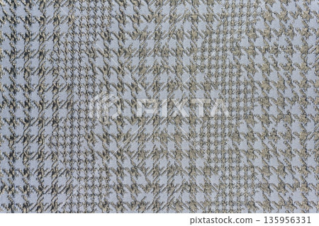 3D Textured Blue Silver Houndstooth Fabric Background 135956331