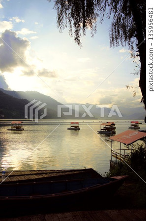 Evening view of Phewa Lake, Pokhara 1 135956481