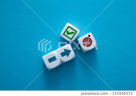 Business concept with solution pointing to target success Business concept with solution pointing to target success 135956572