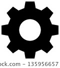 A simple monochrome icon of a gear representing settings 135956657