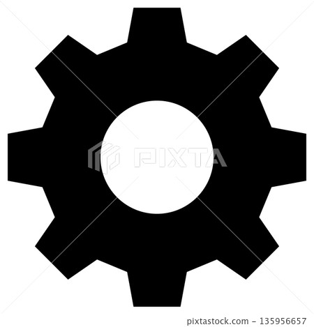 A simple monochrome icon of a gear representing settings 135956657