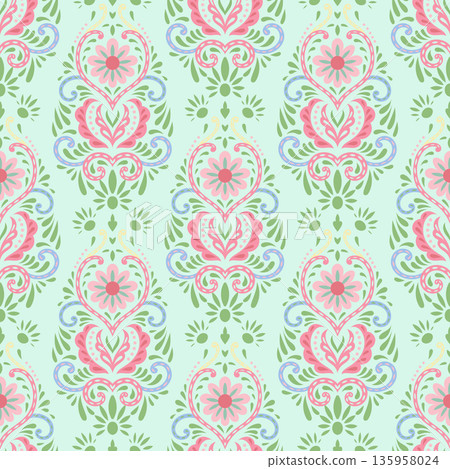 Light Folk Stripe Ornament Print 135958024