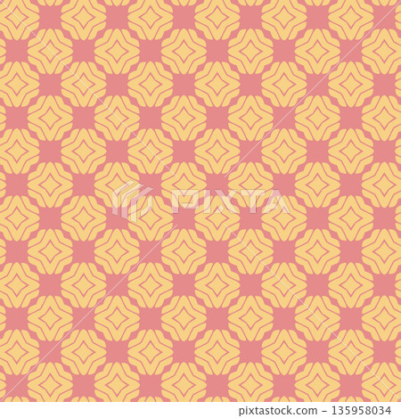 Retro Geometric Floral Tile Ornament Print Retro Geometric Floral Tile Ornament Print 135958034