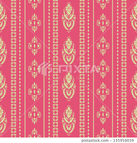 Bold Folk Stripe Ornament Floral Print Bold Folk Stripe Ornament Floral Print 135958039