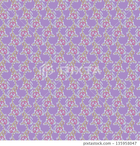 Lilac Paisley Vine Boho Ornament Print Lilac Paisley Vine Boho Ornament Print 135958047
