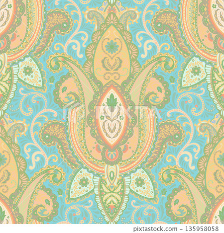 Pastel Paisley Floral Baroque Ornament Print Pastel Paisley Floral Baroque Ornament Print 135958058