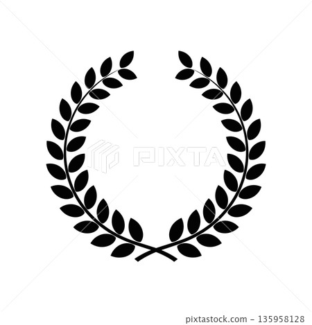 Laurel wreath simple icon monochrome on white background 135958128
