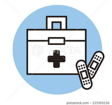 Bandages and first aid kit. Medical kit. Bandages and first aid kit. Medical kit. 135958150