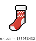 Christmas sock, icon in 8 bit style 135958432