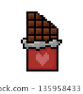 Chocolate bar, for Valentine's day. icon in 8 bit style 135958433