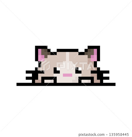 Cat Icon, Pixel 8 bit style Cat Icon, Pixel 8 bit style 135958445