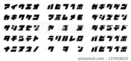 Block Font Italic (Katakana) Block Font Italic (Katakana) 135958620