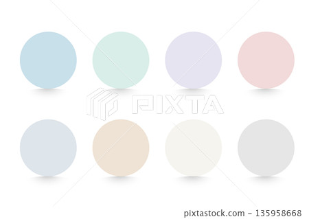陰影柔和色圓圈簡單形狀背景集 135958668