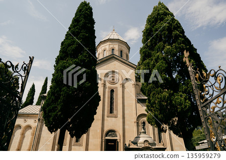Kashveti Church of St. George stands tall in Tbilisi under clear blue skies Kashveti Church of St. George stands tall in Tbilisi under clear blue skies 135959279