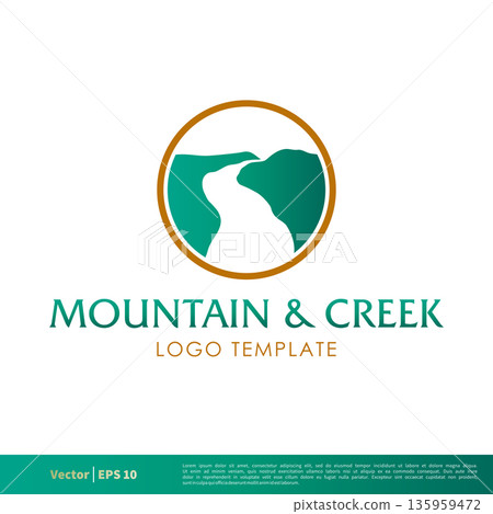 Mountain and Creek Vector Icon Logo Template Illustration Design. Vector EPS 10. 135959472