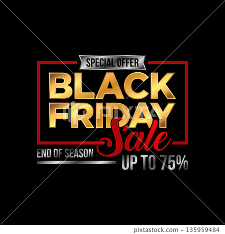 Black Friday Sale Banner Vector Template Illustration Design. Vector EPS 10. Black Friday Sale Banner Vector Template Illustration Design. Vector EPS 10. 135959484